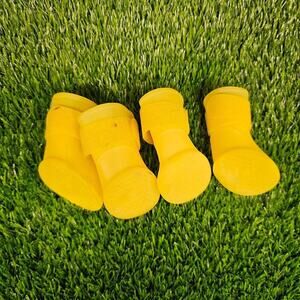 Dog Rain Boots Shoes Yellow MEDIUM